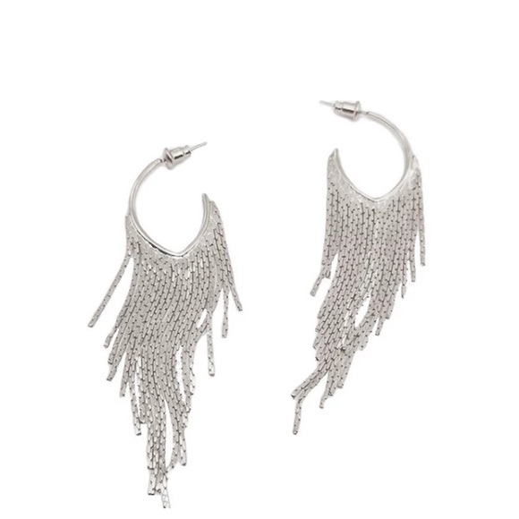 18K white gold tassels earrings - Picture 4 of 4